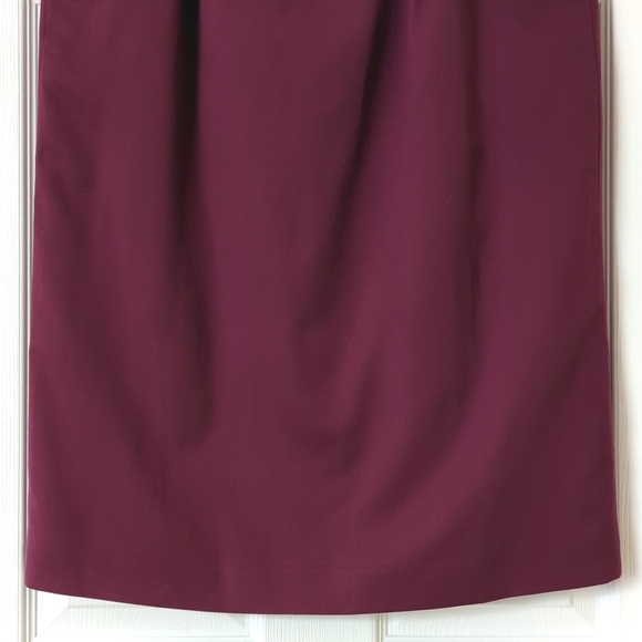 Pendleton 80's Vintage 100% Wool High Waisted Straight Cut Midi Skirt Purple 14 - Picture 7 of 12